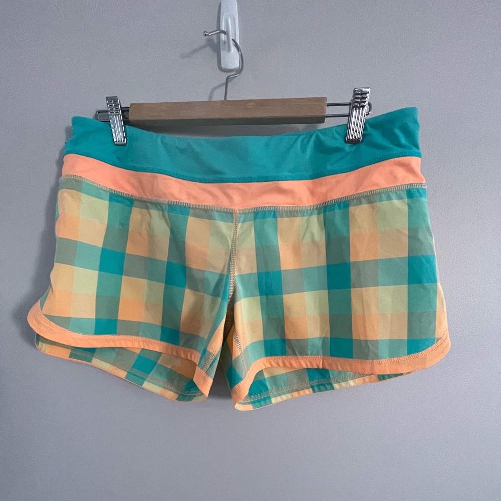 Lululemon Plaid Speed shorts with drawstring waist
